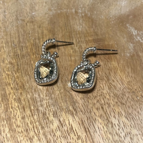 David Yurman Prasiolite & Diamond Labyrinth Drop Earrings - Picture 4 of 16